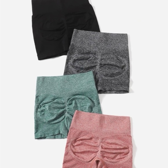 4pcs Breathable Scrunch Butt Sports Shorts size Large 🆕 SHEIN - Picture 4 of 6
